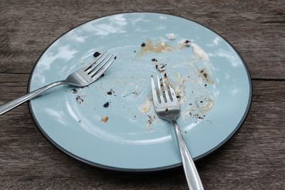 High angle view of food on table