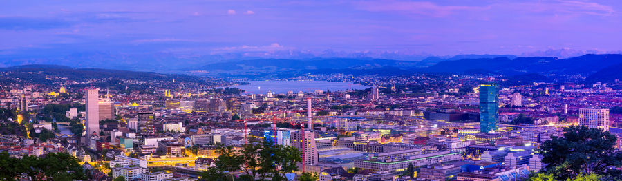 High angle view of townscape against sky