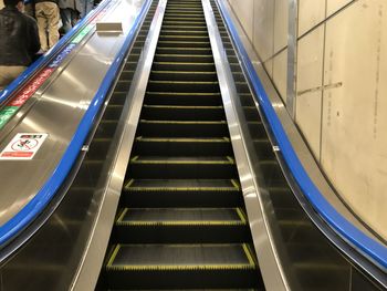 Low angle view of escalator