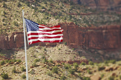 American flag against sky