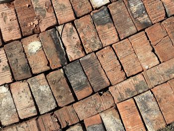 Full frame shot of cobblestone footpath