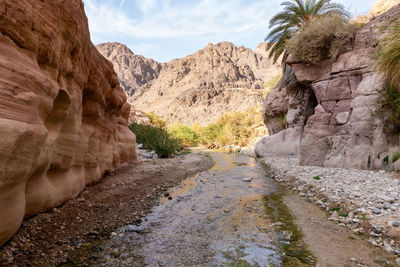 Road amidst rock formations