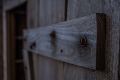 Close-up of rusty metal door