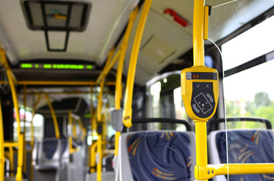 Interior of bus