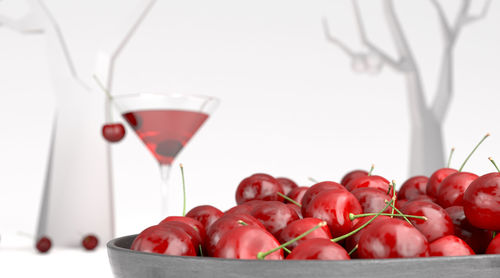 Close-up of fruits against white background