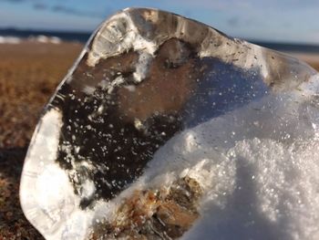 Close-up of water against sky