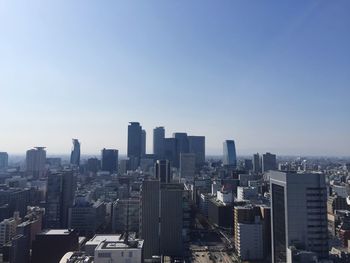 Cityscape against clear sky