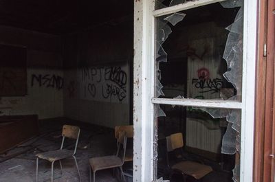 Interior of abandoned building