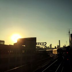 View of buildings at sunset