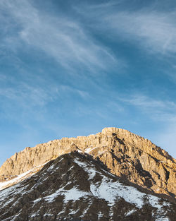 Low angle view of mountain against sky