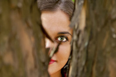 Close-up portrait of young woman