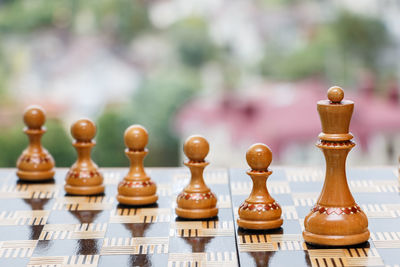 Close-up of chess pieces