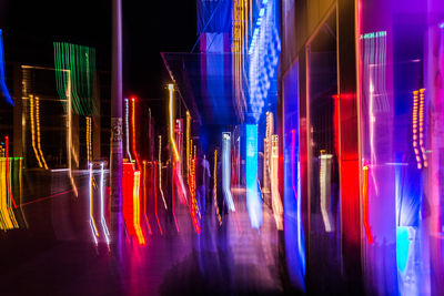 Light trails in city at night