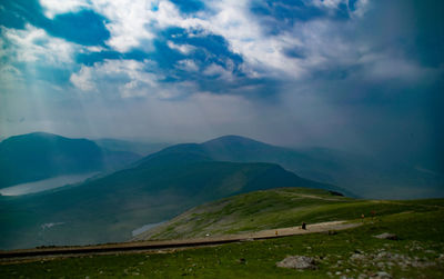 Scenic view of mountains against sky