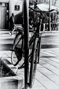 Bicycle parked in parking lot