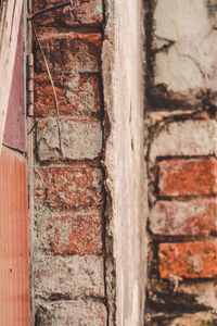 Close-up of weathered wall of old building