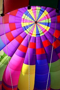 Close-up of colorful hot air balloon