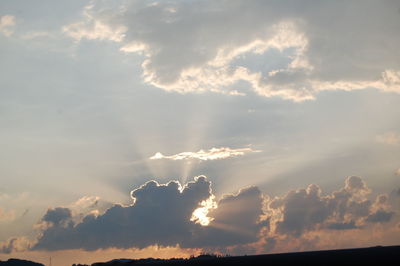 Low angle view of sky at sunset