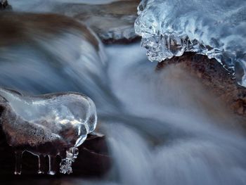 Close-up of frozen lake