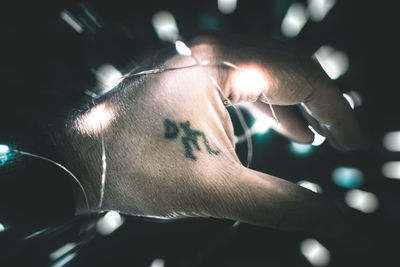 Close-up portrait of human hand