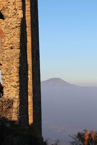 Scenic view of mountains against clear sky