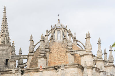 Low angle view of historic building against clear sky