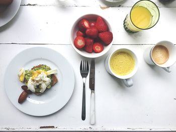 Directly above shot of food in plate