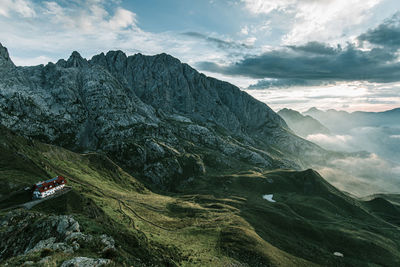 Scenic view of mountains against sky