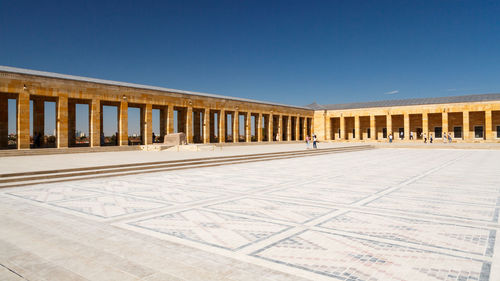 Exterior of building against clear blue sky