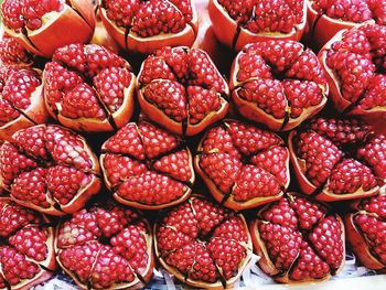 Full frame shot of strawberries in market