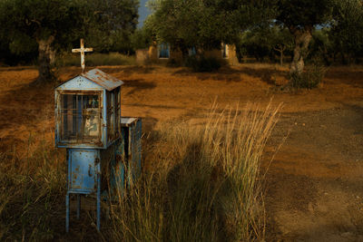 Religios symbol  on field in greece