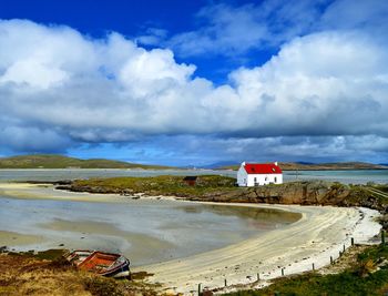 Scenic view of beach against sky