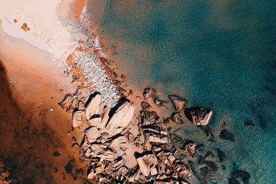 High angle view of beach