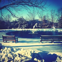 Scenic view of snow covered landscape