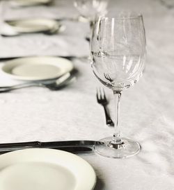 Close-up of wine glass on table