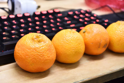 Close-up of fruits on table