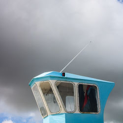 Low angle view of boat cabin