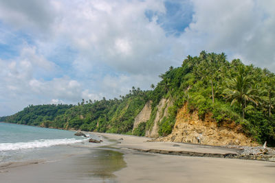 Scenic view of beach against sky