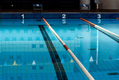 Reflection of blue swimming pool