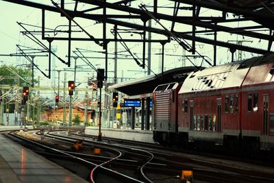 Train at railroad station platform