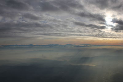 View of calm sea at sunset