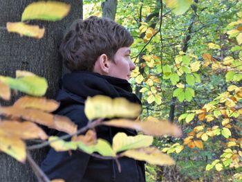 Portrait of boy in park