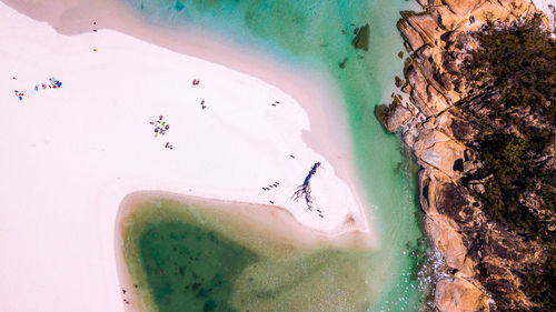 High angle view of beach