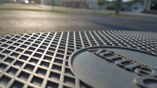 Close-up of metal grate