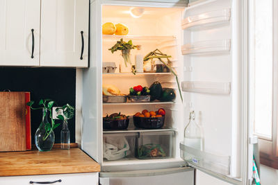 View of food in refrigerator