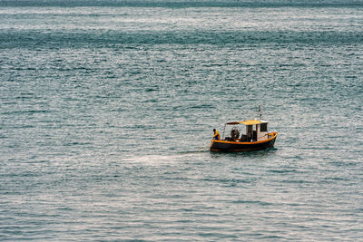 Sailboat sailing on sea