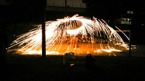 Light trails at night