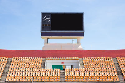 Low angle view of building against clear sky