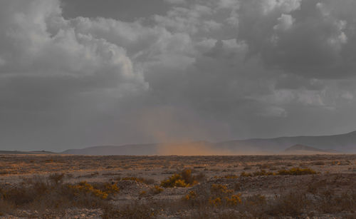 Storm clouds over landscape