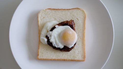 Close-up of breakfast on plate